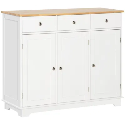 Streamdale Furniture Streamdale Modern Sideboard Cabinet With Solid Wood Countertop (white)