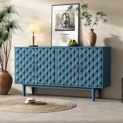 Streamdale Furniture Streamdale Modern Sideboard With Convex Doors (navy)