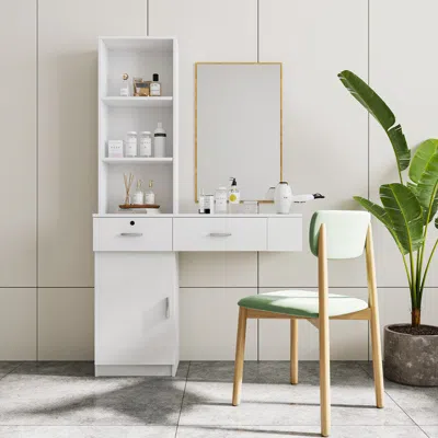 Streamdale Furniture Streamdale Modern Simple Hair Desk In White