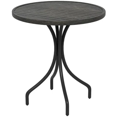 Streamdale Furniture Streamdale Modern Slatted Metal Round Patio Table