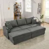 Streamdale Furniture Streamdale Modern Sofa Bed With Storage, Ottomans, & Charging Ports