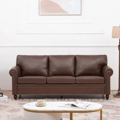 Streamdale Furniture Streamdale Modern Sofa With Pocket Springs And Elegant Silver Bubble Nails
