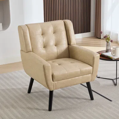 Streamdale Furniture Streamdale Modern Soft Leather Material Ergonomics Accent Chair Living Room Chair Bedroom Chair Home