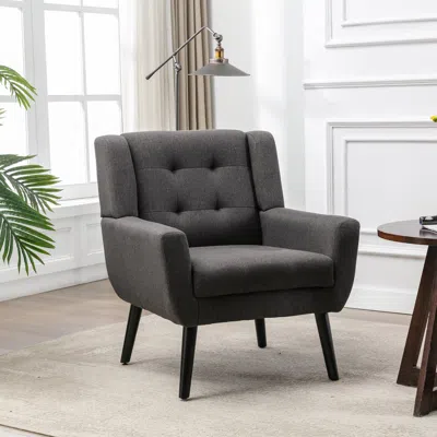 Streamdale Furniture Streamdale Modern Soft Linen Material Ergonomics Accent Chair Living Room