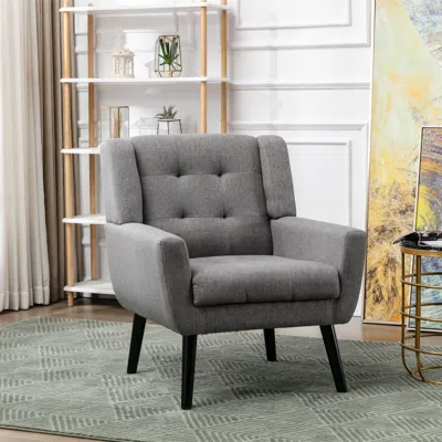 Streamdale Furniture Streamdale Modern Soft Linen Material Ergonomics Accent Chair Living Room