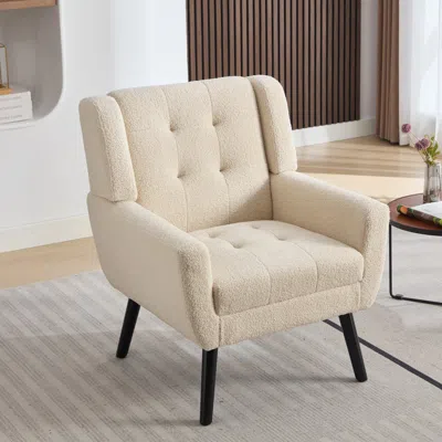 Streamdale Furniture Streamdale Modern Soft Teddy Material Ergonomics Accent Chair Living Room Chair Bedroom Chair Home C In Gray