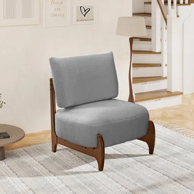Streamdale Furniture Streamdale Modern Solid Wood Leisure Chair (gray)