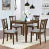 Streamdale Furniture Streamdale Modern Square Dining Set: Table & 4 Upholstered Chairs