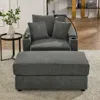 Streamdale Furniture Streamdale Modern Storage Sofa With Ottoman Corduroy Sofa With Device Chargers