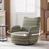 Streamdale Furniture Streamdale Modern Style Swivel Leisure Chair With Striped Armrest In Multi