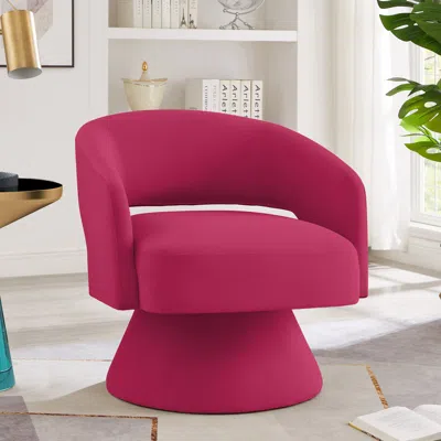 Streamdale Furniture Streamdale Modern Swivel Barrel Chair In Pink
