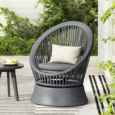 Streamdale Furniture Streamdale Modern Swivel Wicker Lounge Chair