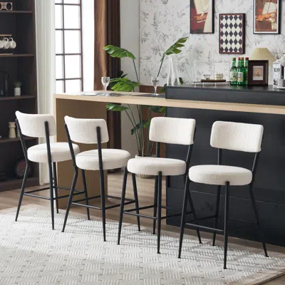 Streamdale Furniture Streamdale Modern Teddy Fabric Bar Stools - Stylish Island Seating