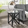 Streamdale Furniture Streamdale Modern Tempered Glass Coffee Table With Wood Base