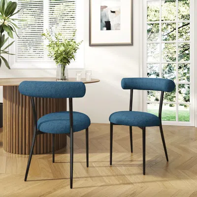 Streamdale Furniture Streamdale Modern Toothpick Dining Chairs With Curved Backrests (set Of 2)