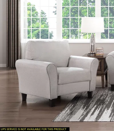 Streamdale Furniture Streamdale Modern Transitional Sand Hued Textured Fabric Upholstered 1 Piece In Gray