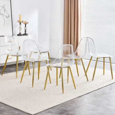 Streamdale Furniture Streamdale Modern Transparent Dining Chair Set