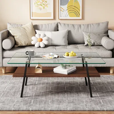 Streamdale Furniture Streamdale Modern Transparent Glass Coffee Table