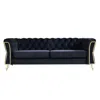 Streamdale Furniture Streamdale Modern Tufted Velvet Sofa 87.4 Inch For Living Room Color