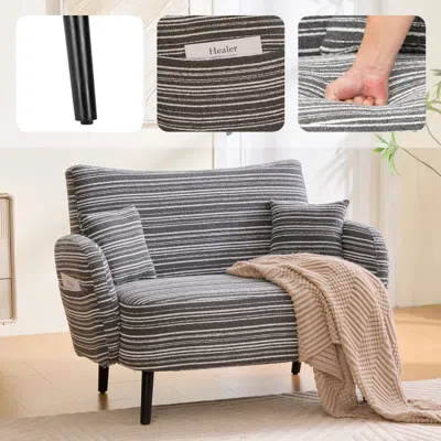 Streamdale Furniture Streamdale Modern Two-seater Sofa With Armrests, Pillows, And Storage Pockets.