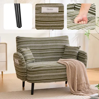 Streamdale Furniture Streamdale Modern Two-seater Sofa With Armrests, Pillows, And Storage Pockets.