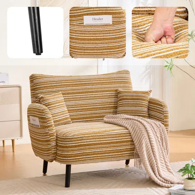 Streamdale Furniture Streamdale Modern Two-seater Sofa With Armrests, Pillows, And Storage Pockets.