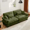 Streamdale Furniture Streamdale Modern Two-seater Velvet Sofa With Pillows, Olive Green
