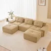 Streamdale Furniture Streamdale Modern U-shaped Corduroy Sectional Sofa With Movable Ottoman - Camel
