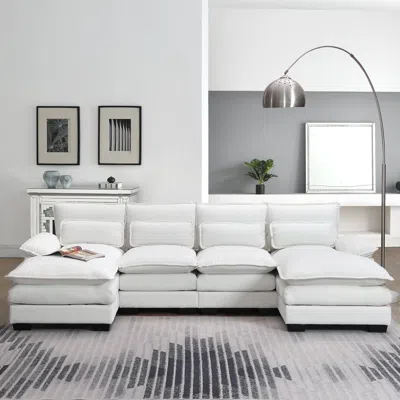 Streamdale Furniture Streamdale Modern U-shaped Sectional Sofa With Sleeper Couch And Chaise Lounge