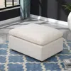 Streamdale Furniture Streamdale Modern Upholstered Square Modular Ottoman For Sectional Sofa
