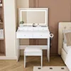 Streamdale Furniture Streamdale Modern Vanity Desk With Lighted Mirror & Outlet
