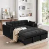 Streamdale Furniture Streamdale Modern Velvet 3-in-1 Sofa Bed With Storage And Pillow
