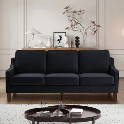 Streamdale Furniture Streamdale Modern Velvet 3-seat Sofa With Removable Cushions