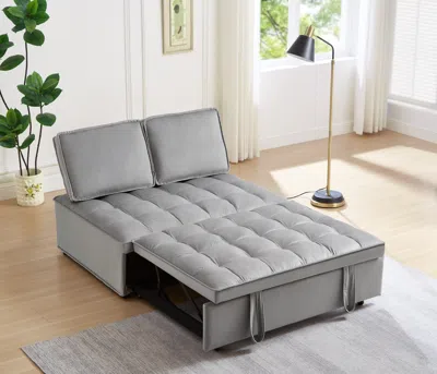 Streamdale Furniture Streamdale Modern Velvet Convertible Sofa Bed With Detachable Backs