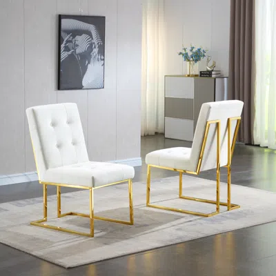 Streamdale Furniture Streamdale Modern Velvet Dining Chair Set Of 2