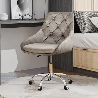 Streamdale Furniture Streamdale Modern Velvet Fabric Living Room Furniture Dining Chair In Gray