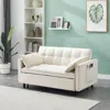 Streamdale Furniture Streamdale Modern Velvet Sleeper Sofa With Pillows & Pockets In White