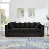 Streamdale Furniture Streamdale Modern Velvet Sofa - Silver Nails, Square Armrest - Black