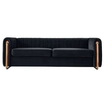 Streamdale Furniture Streamdale Modern Velvet Sofa In Black