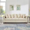 Streamdale Furniture Streamdale Modern Velvet Sofa With Silver Nails - Apricot In Nude