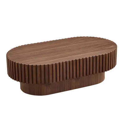 Streamdale Furniture Streamdale Modern Walnut Oval Coffee Table
