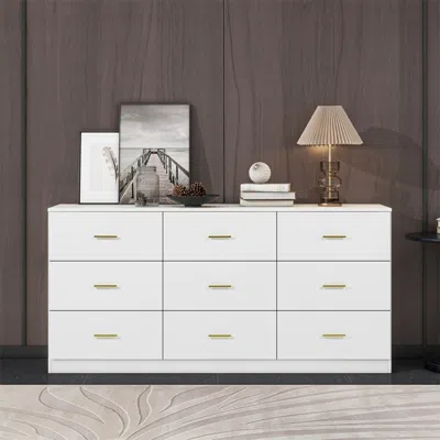 Streamdale Furniture Streamdale Modern White 9-drawer Dresser - Ample Storage