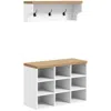 Streamdale Furniture Streamdale Modern White Coat Rack & Shoe Bench Set