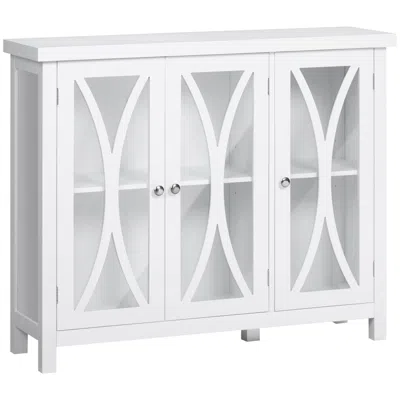Streamdale Furniture Streamdale Modern White Sideboard With Glass Doors