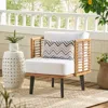 Streamdale Furniture Streamdale Modern Wicker And Acacia Wood Outdoor Chair With Cushions