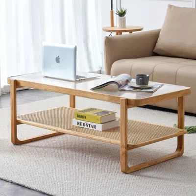 Streamdale Furniture Streamdale Modern Wood & Glass Tea Table