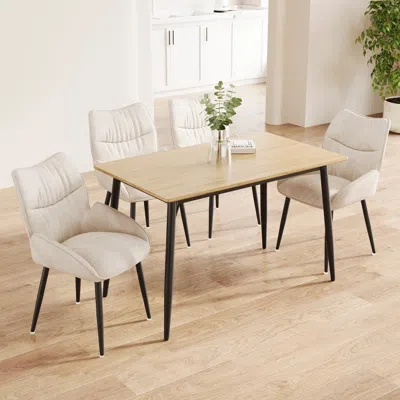 Streamdale Furniture Streamdale Modern Wood Grain Dining Set (table & 4 Chairs)