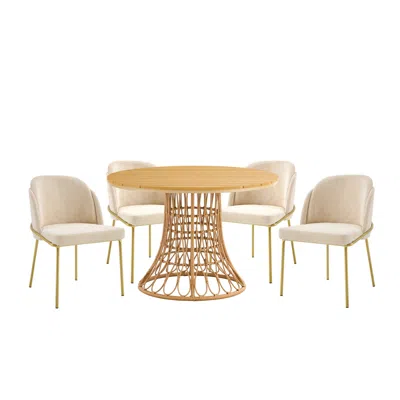 Streamdale Furniture Streamdale Modern Wood Table & Chair Set (5-piece)