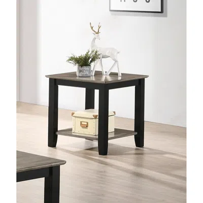 Streamdale Furniture Streamdale Modern Wooden End Table (solid Rubberwood) In Black