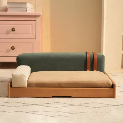Streamdale Furniture Streamdale Modern Wooden Pet Bed: Oak Veneer With Removable Cushion
